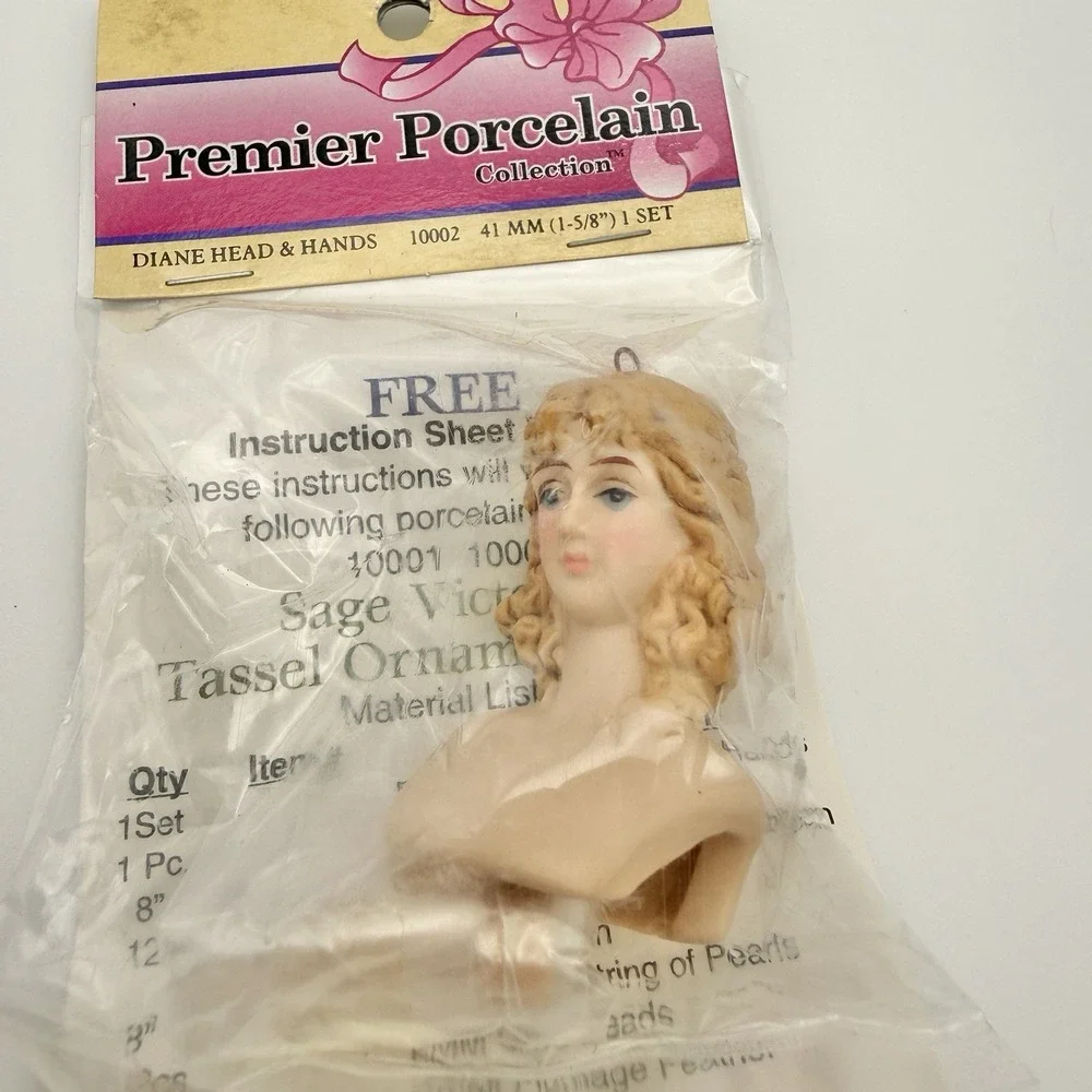 Vintage Premier‎ Porcelain Diane Head & Hands Doll Making 41mm 1-5/8